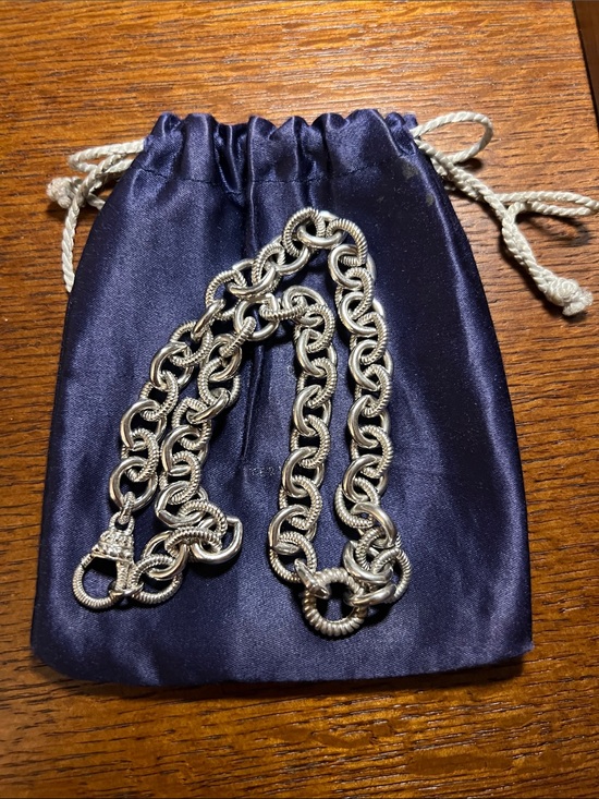 Judith Ripka Jewelry - Retired Judith Ripka 925 Silver Chunky Silver Rope Link Necklace